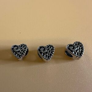 🧡10/$10 Elegant Silver Heart Charm Set
